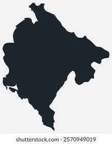 Montenegro map. Just a simple border map. Shape of the country. Flat blank Montenegro outline. Vector boundary illustration.