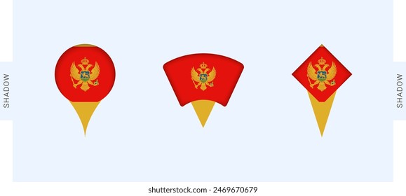 Montenegro Map Markers Set. Perfect for projects related to Montenegro, travel, geography, and international representation. Vector collection.