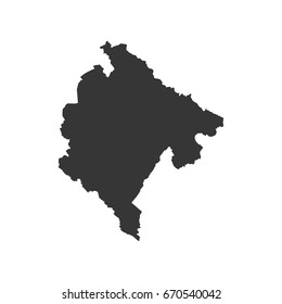 Montenegro map on the white background. Vector illustration