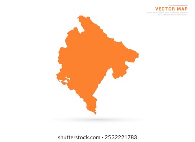Mapa de Montenegro - Estilo abstracto anaranjado aislado en el Vector de fondo blanco.