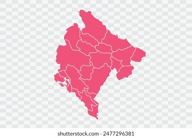 Montenegro Map punch Color Background quality files png