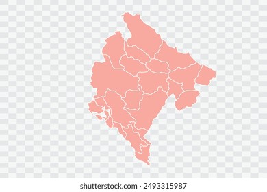 Montenegro Map salmon Color Background quality files png