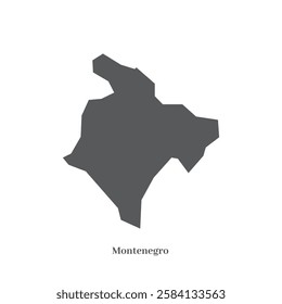 Montenegro map silhouette vector design without background