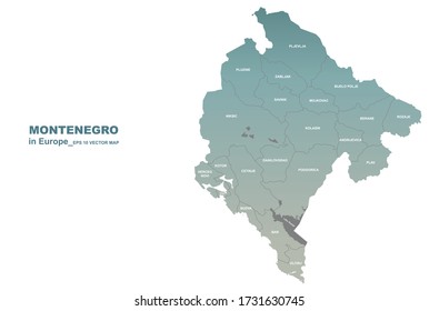 montenegro map. vector map of montenegro in europe country.