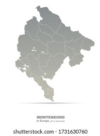 montenegro map. vector map of montenegro in europe country.