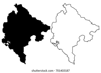 Montenegro map vector illustration, scribble sketch Montenegro