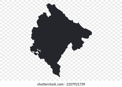 Montenegro map vector, Not isolated on transparent background