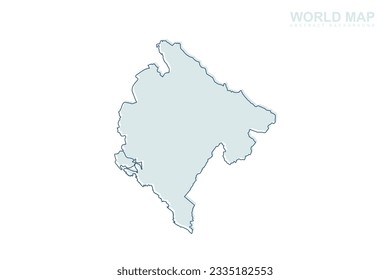 Montenegro Map - World map International vector template with blue stork line and blue geometric shapes isolated on white background for design, infographic, website - Vector illustration eps 10