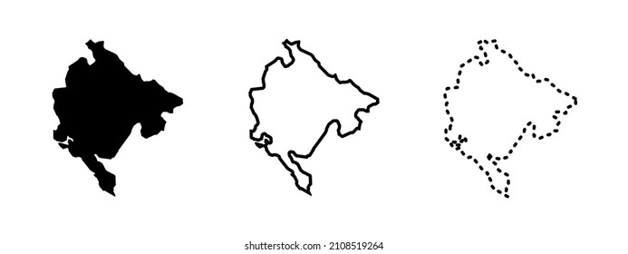 Montenegro maps isolated on a white background