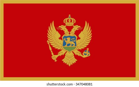 Montenegro, Montenegrin  Flag vector image  
