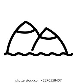 Vector de contorno de icono de montaña de Montenegro. Atlas de área. Eurocopa costera