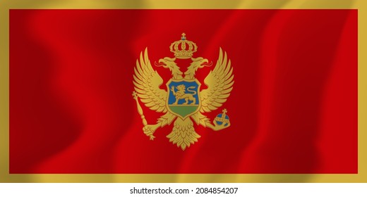 Montenegro National flag soft waving background illustration
