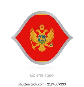 Montenegro national team flag in style for international basketball competitions. Vector sign.