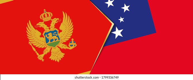 Montenegro and Samoa flags, two vector flags symbol of relationship or confrontation.