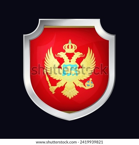 Montenegro Silver Shield Flag Icon