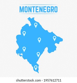 Montenegro Simple Map With Map Icons