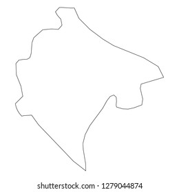 Montenegro - solid black outline border map of country area. Simple flat vector illustration.