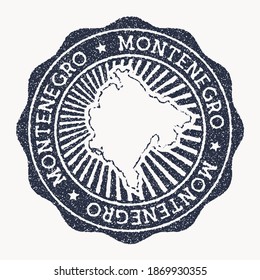 Montenegro stamp. Travel rubber stamp with the name and map of country, vector illustration. Can be used as insignia, logotype, label, sticker or badge of the Montenegro.