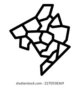 Montenegro teritory icon outline vector. Flag map. Area atlas