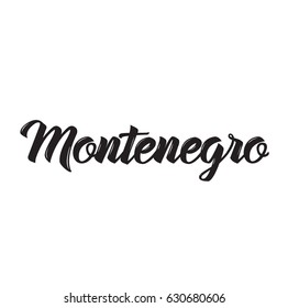 montenegro, text design. Vector calligraphy. Typography poster. Usable as background.