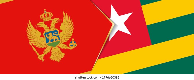 Banderas de Montenegro y Togo, dos banderas vectoriales símbolo de relación o enfrentamiento.