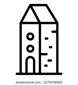 Montenegro tower icon outline vector. Flag tour. Travel world