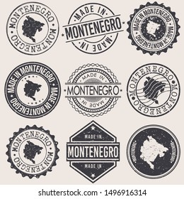 Montenegro Travel Stamp Made In Product Stamp Logo Icon Symbol Design Insignia.