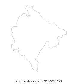 Montenegro vector country map outline