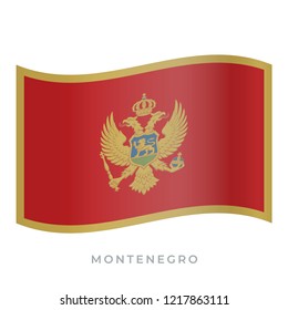 Montenegro waving flag vector icon. National symbol of Montenegro. Vector illustration isolated on white.