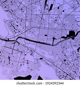 Monterrey, Mexico (MEX) - Urban vector city map with parks, rail and roads, highways, minimalist town plan design poster, city center, downtown, transit network, gradient blueprint