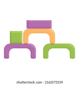 Montessori constructor icon cartoon vector. Wood toy. Primary classroom