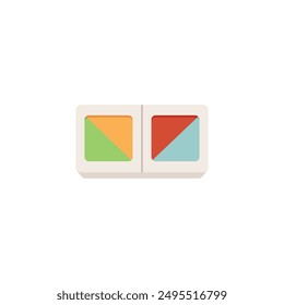 Montessori Lernkarten. Vektorillustration von zwei Bildungskarten mit farbigen geometrischen Formen. Ideal für Vorschulerziehung, Kinderentwicklung und Lernaktivitäten.