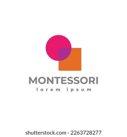Montessori logo template - vector illustration