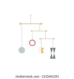 Montessori Munari Mobile. Montessori infant materials. Vector illustration.