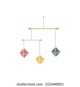 Montessori Octahedron Mobile. Montessori infant materials. Vector illustration.