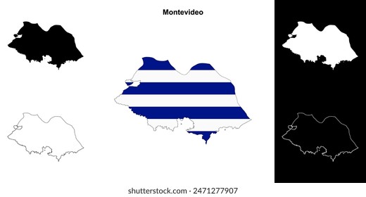 Umriss-Kartenset der Abteilung Montevideo
