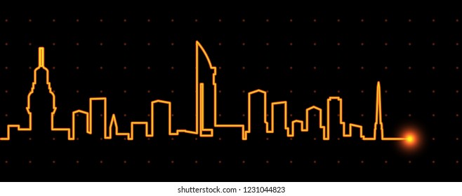 Montevideo Light Streak Skyline