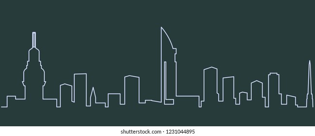 Montevideo Single Line Skyline
