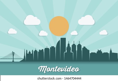 Montevideo skyline - Uruguay - vector illustration