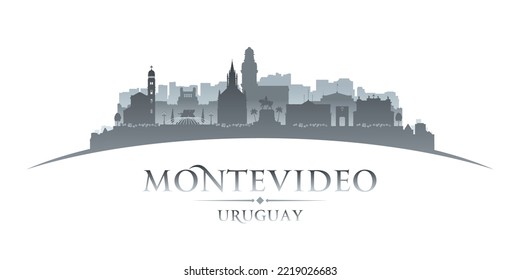 Montevideo Uruguay city skyline silhouette. Vector illustration