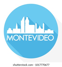 Montevideo Uruguay Flat Icon Skyline Silhouette Design City Vector Art Logo.