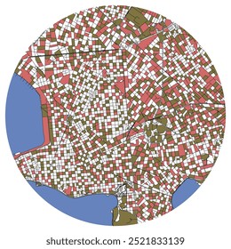 Montevideo Uruguay.city centre,accurate map,Urban detail Streets Roads color Map,editable vector element template image for marketing ,product ,wall art 