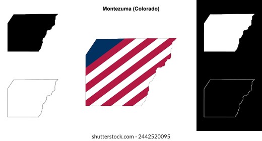 Montezuma county (Colorado) outline map set