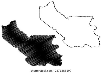 Montferland municipality (Kingdom of the Netherlands, Holland, Gelderland or Guelders province) map vector illustration, scribble sketch Montferland map