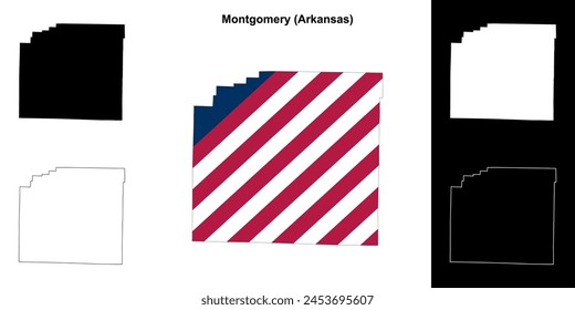 Montgomery County (Arkansas) outline map set