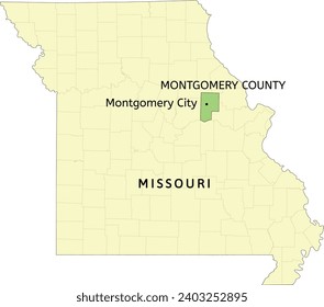 Montgomery County and city of Montgomery City location on Missouri state map