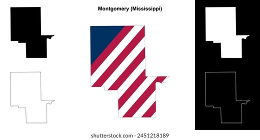 Montgomery County (Mississippi) outline map set