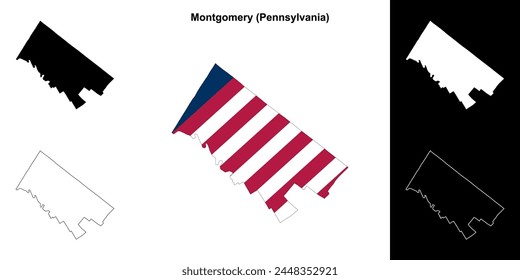 Montgomery County (Pennsylvania) outline map set