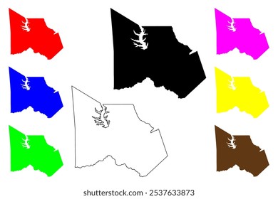 Montgomery  County, Texas (Counties in Texas, United States of America,USA, U.S., US) map vector illustration, scribble sketch Montgomery map