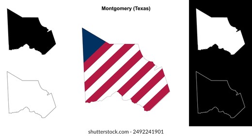 Montgomery County (Texas) outline map set